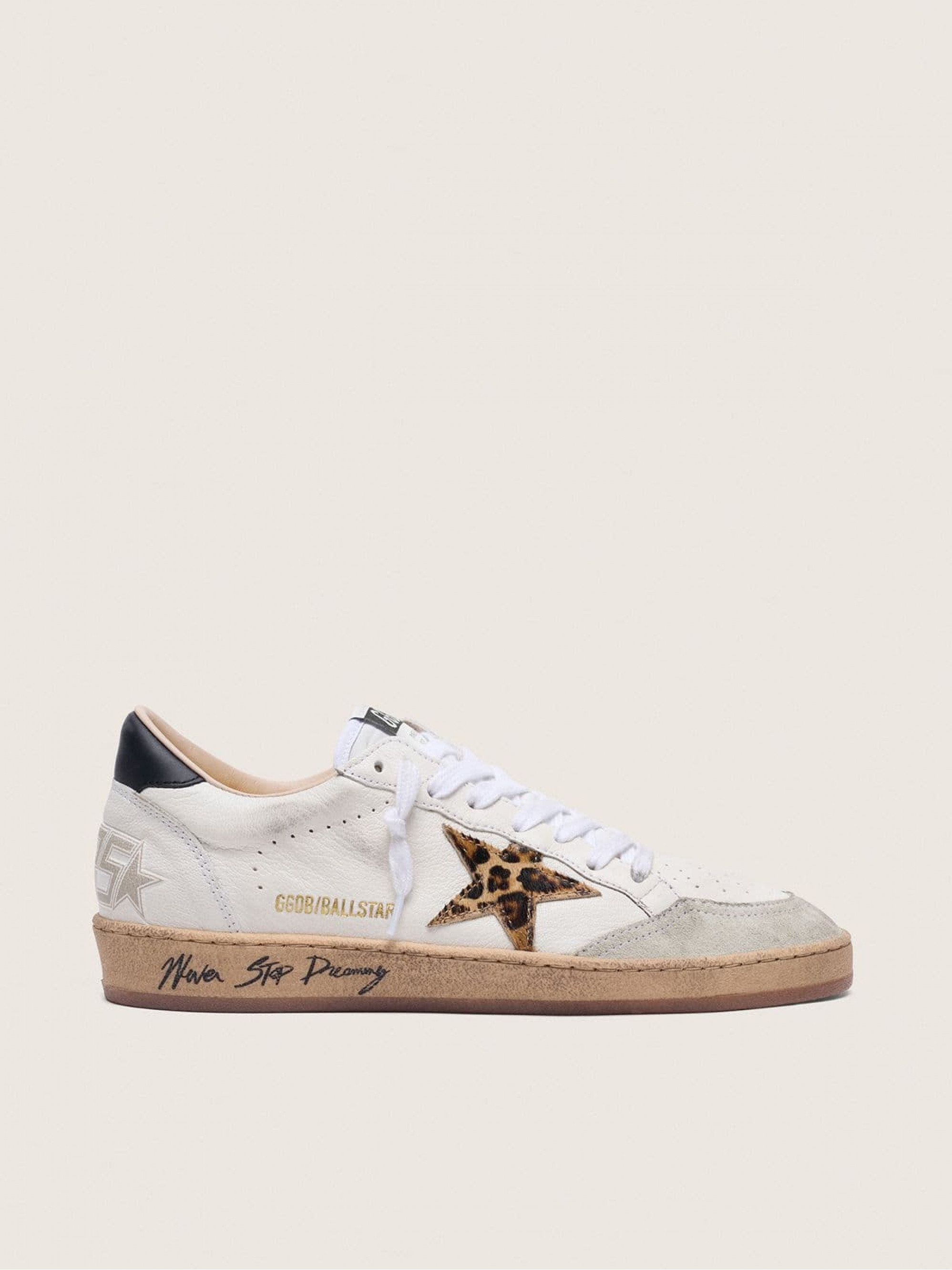 Women's Ball Star with leopard print pony skin star and black heel tab