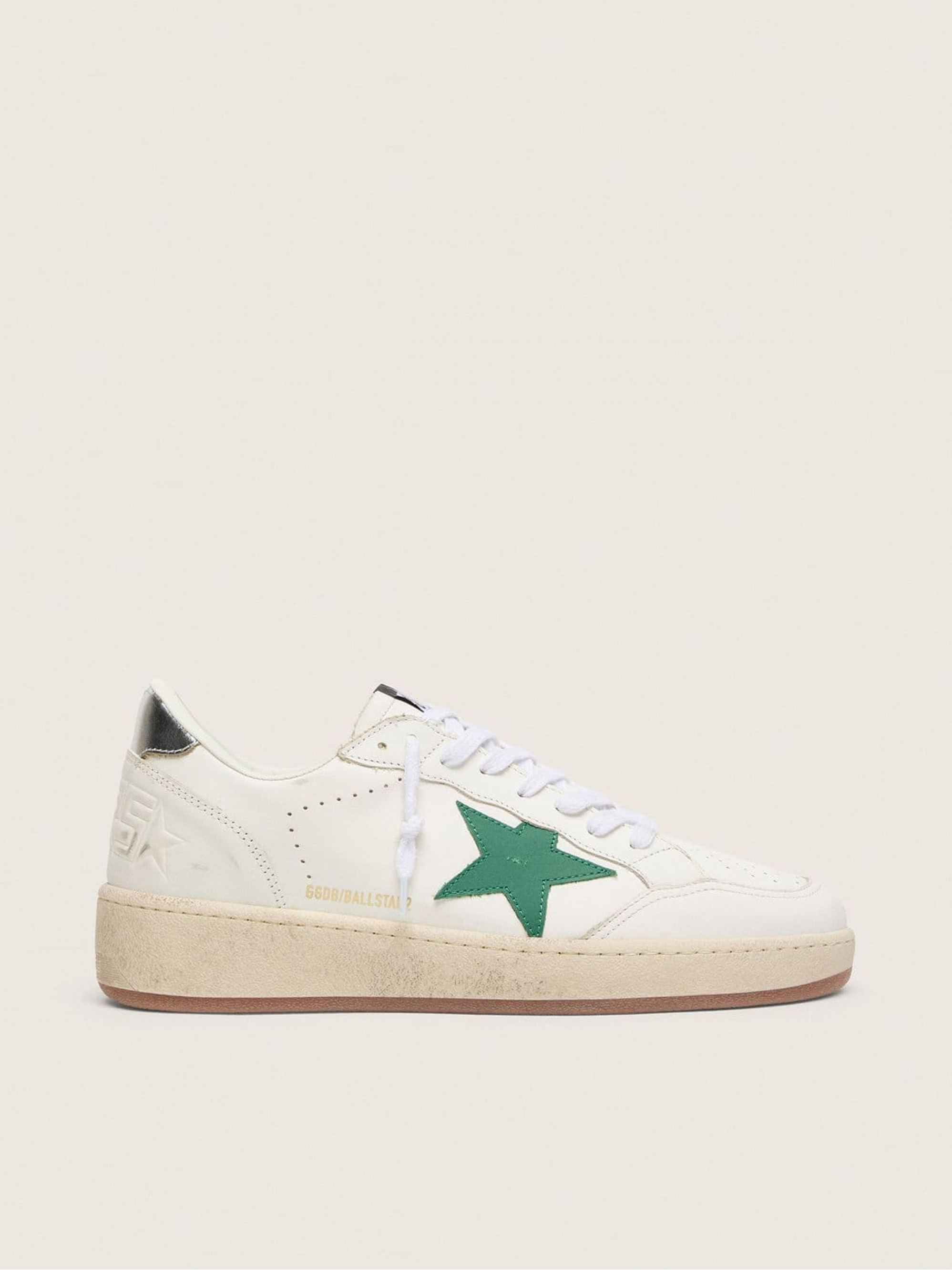 Women's Ball Star with green leather star and metallic leather heel tab