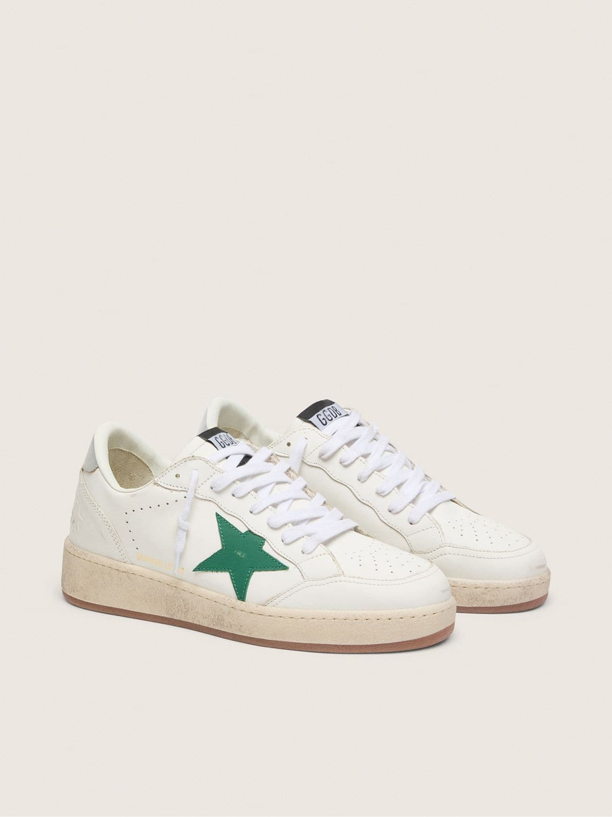 Women's Ball Star with green leather star and metallic leather heel tab