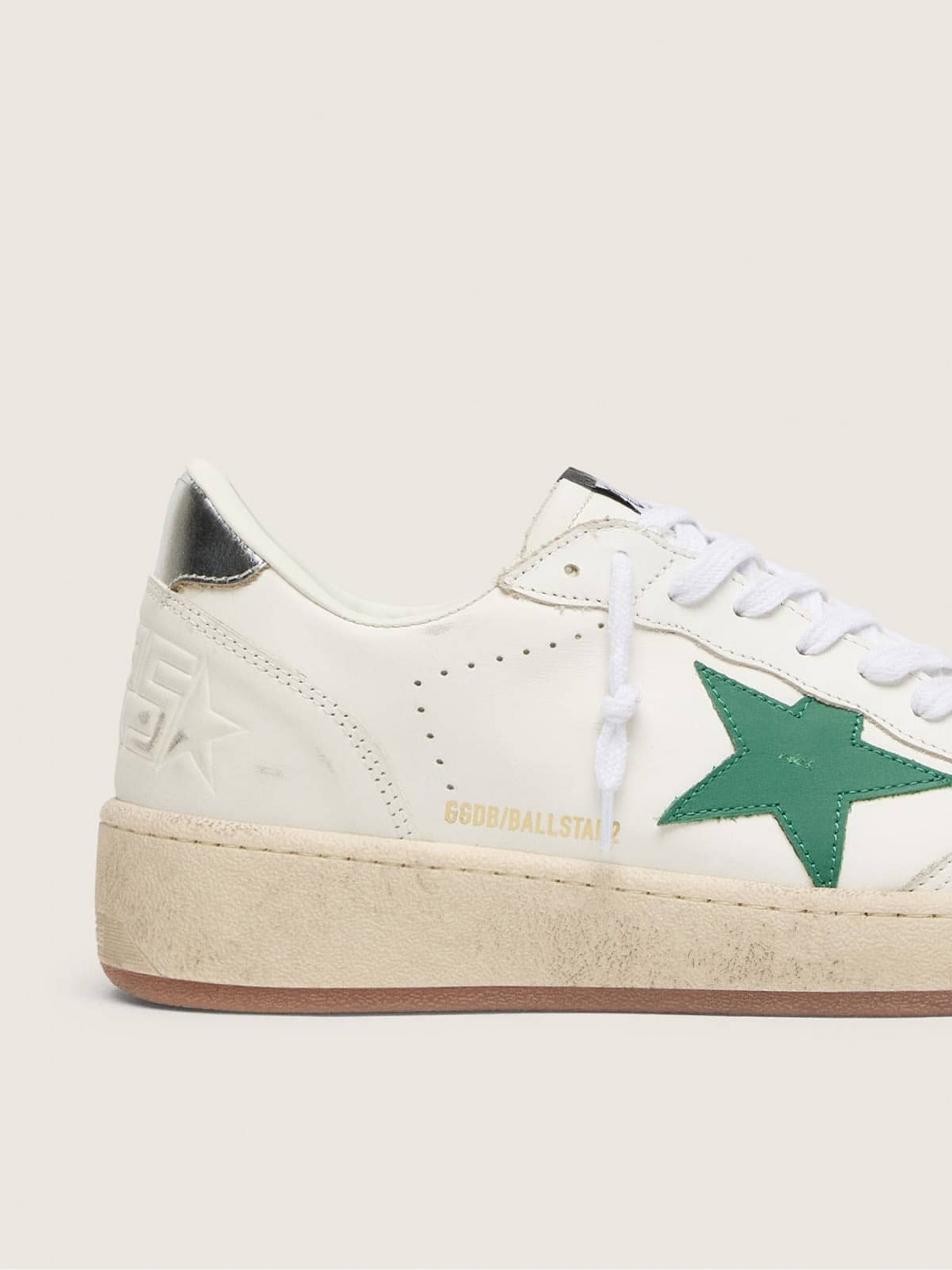 Women's Ball Star with green leather star and metallic leather heel tab