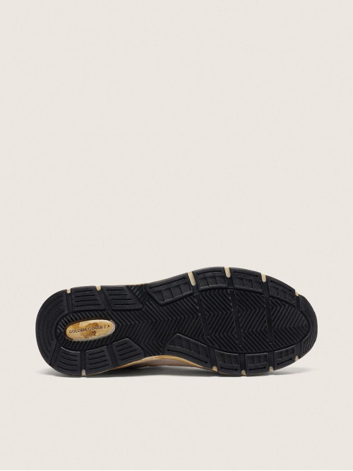 Men's Dad-Star in mesh and white suede with gold foiled leather star