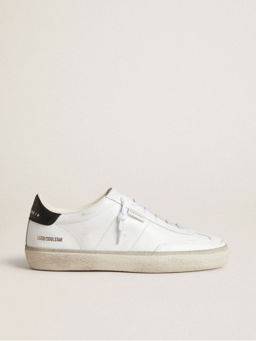 Women's Soul Star in white leather with black leather heel tab
