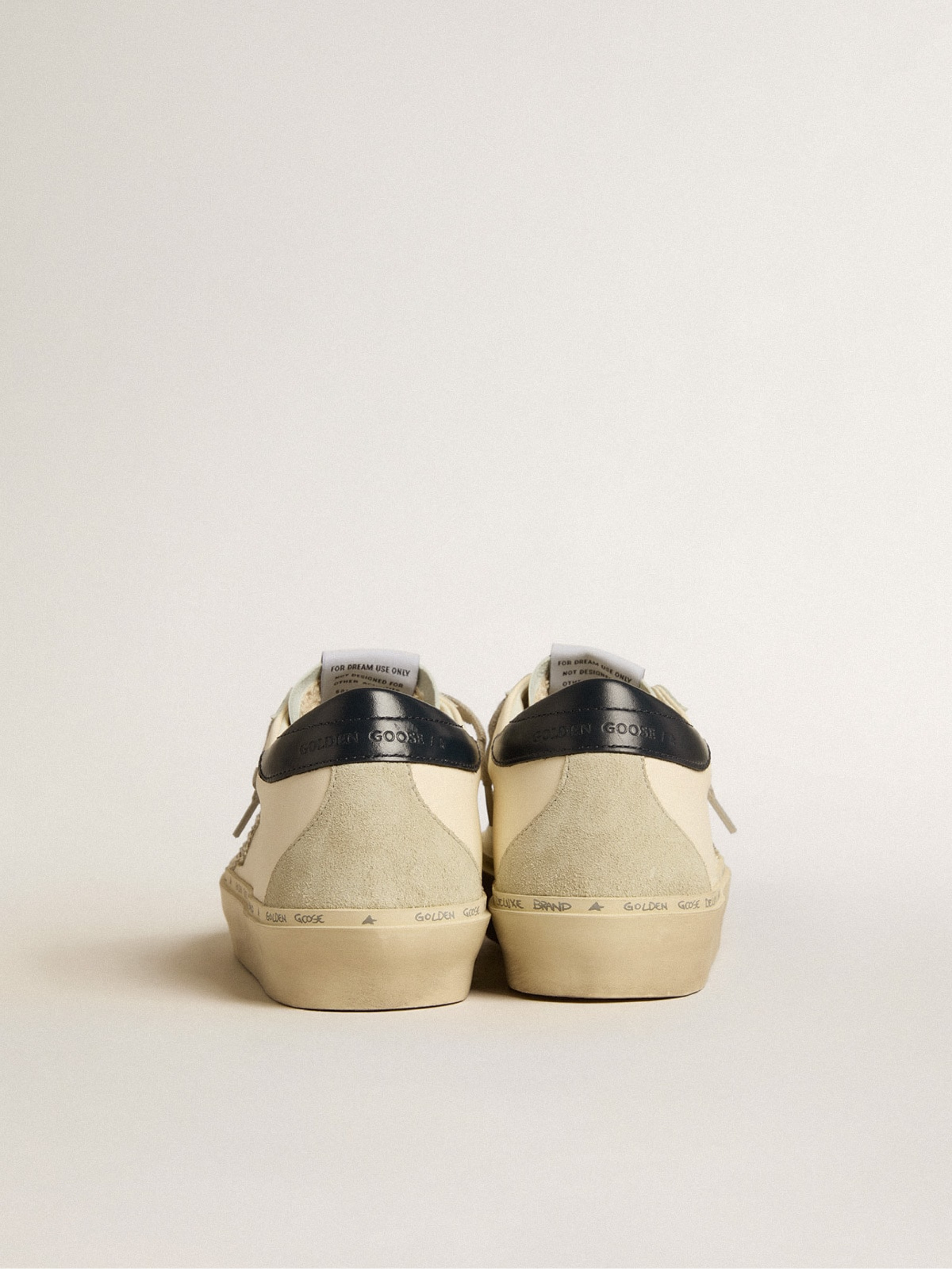 Hi Star in nappa with Swarovski crystal star and dark blue leather heel tab