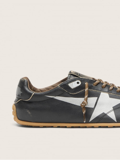 Men's Marathon Speed with black leather upper and silver star