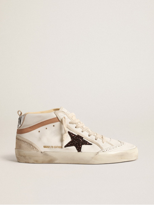 Mid Star  in nappa with glitter star and nude leather flash