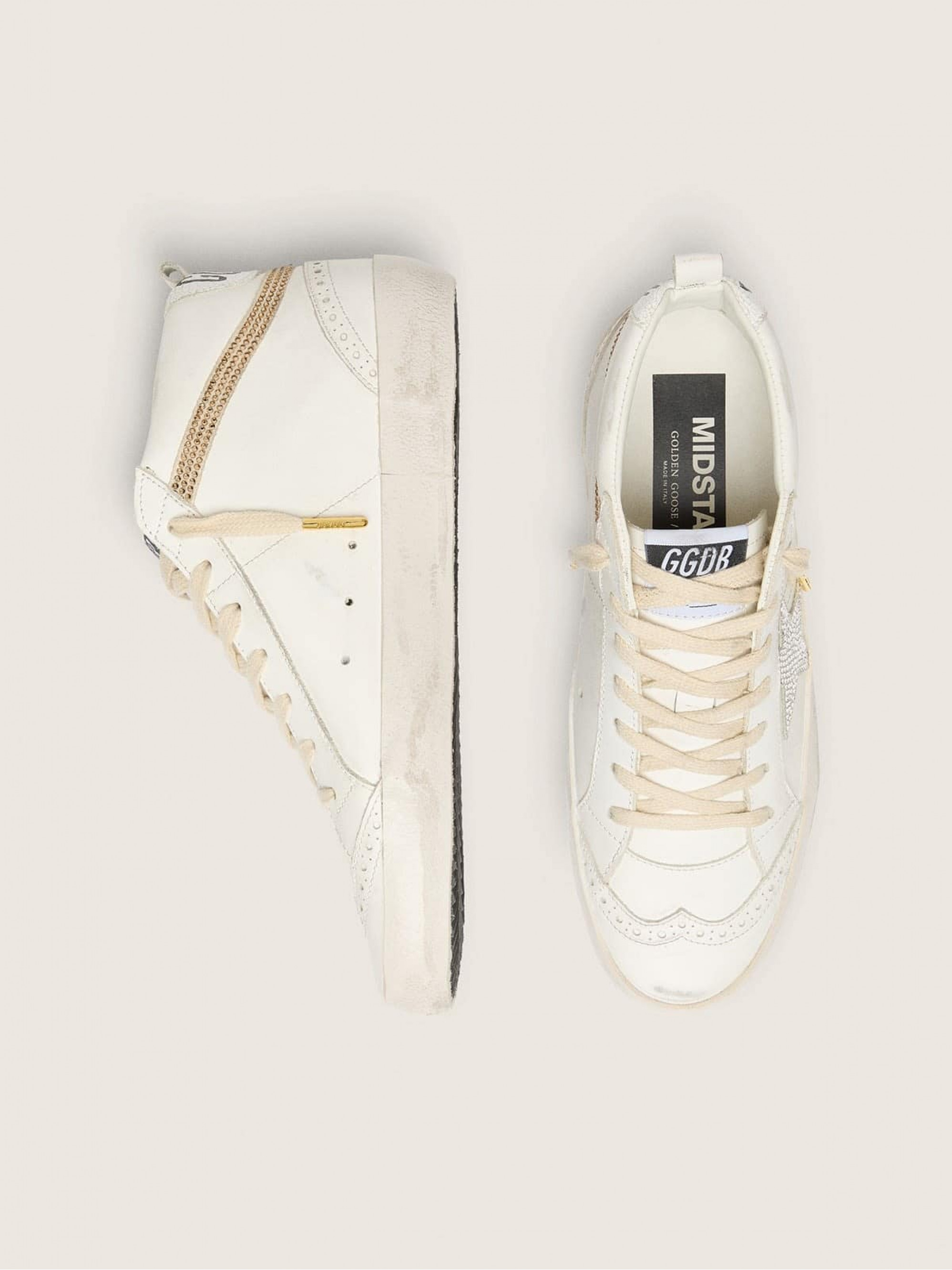Mid Star  with star and heel tab in suede with Swarovski crystals