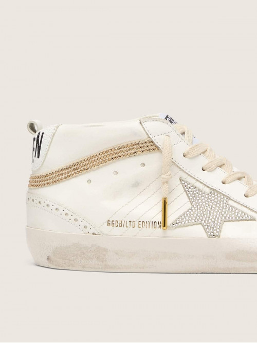 Mid Star  with star and heel tab in suede with Swarovski crystals