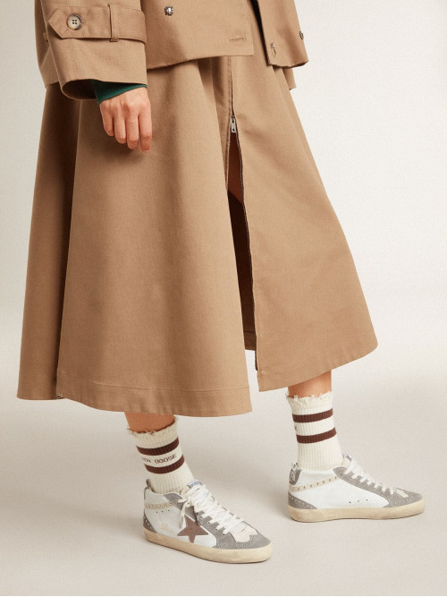 Women's Mid Star in nappa and suede with light brown metallic leather star