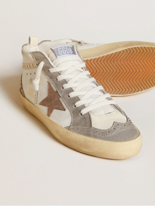 Women's Mid Star in nappa and suede with light brown metallic leather star