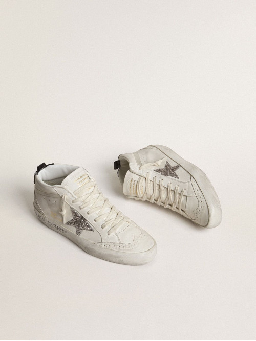 Women's Mid Star with silver glitter star and black laminated heel tab