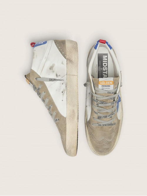 Men's Mid Star with blue leather star and dove-gray suede inserts