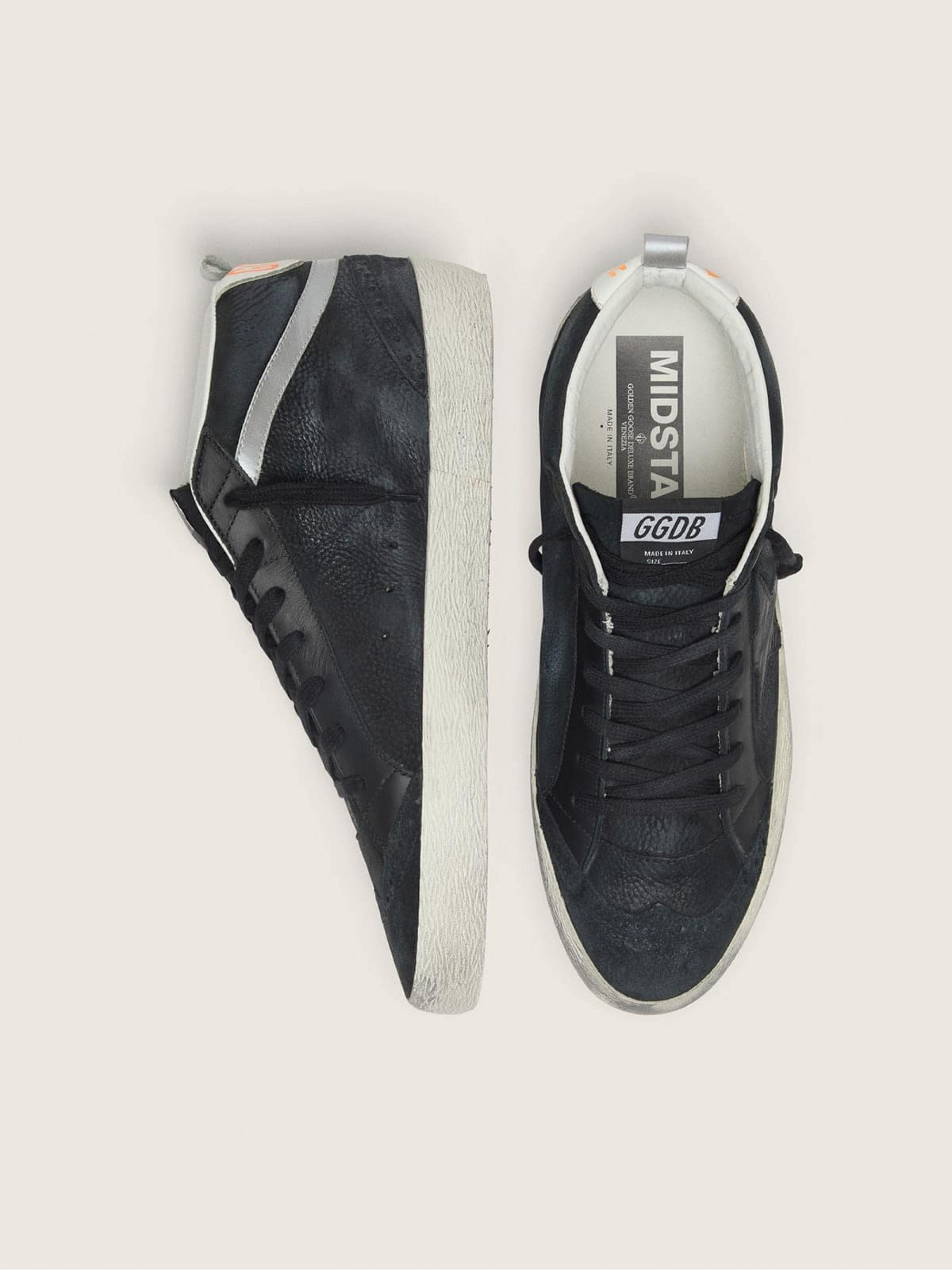 Men's Mid Star in nubuck with black leather star and silver flash