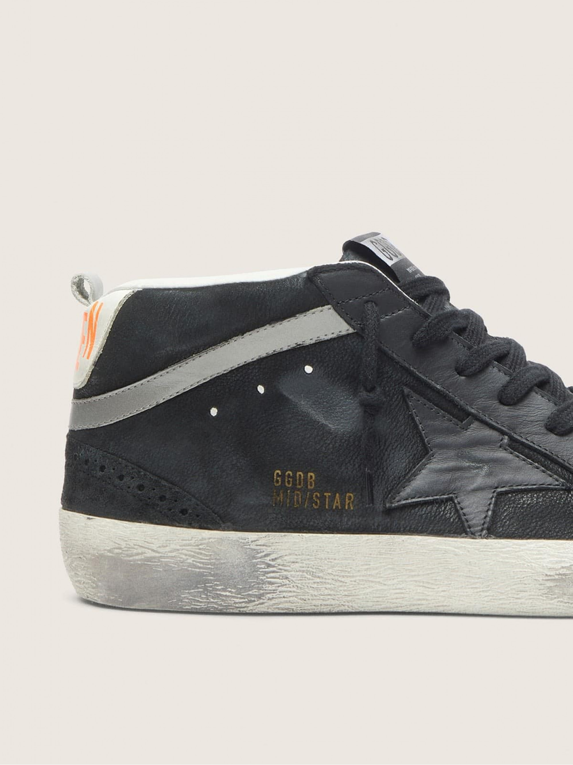 Men's Mid Star in nubuck with black leather star and silver flash