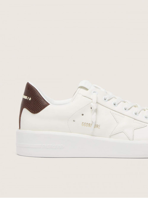 Purestar with white star and burgundy lizard-print heel tab