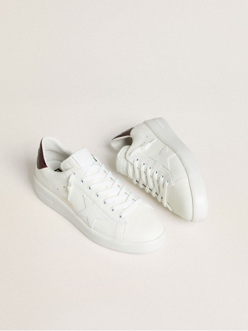 Men’s Purestar with white leather star and burgundy croc-print leather heel tab