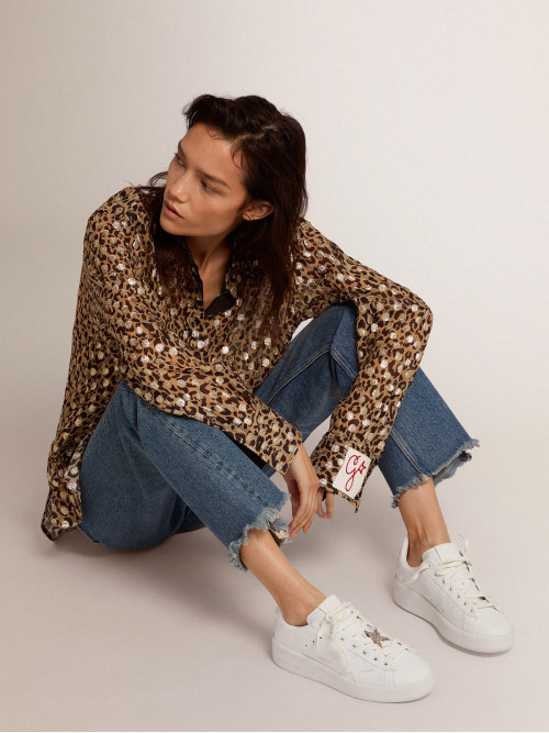 Women’s Purestar sneakers in white leather | Golden Goose