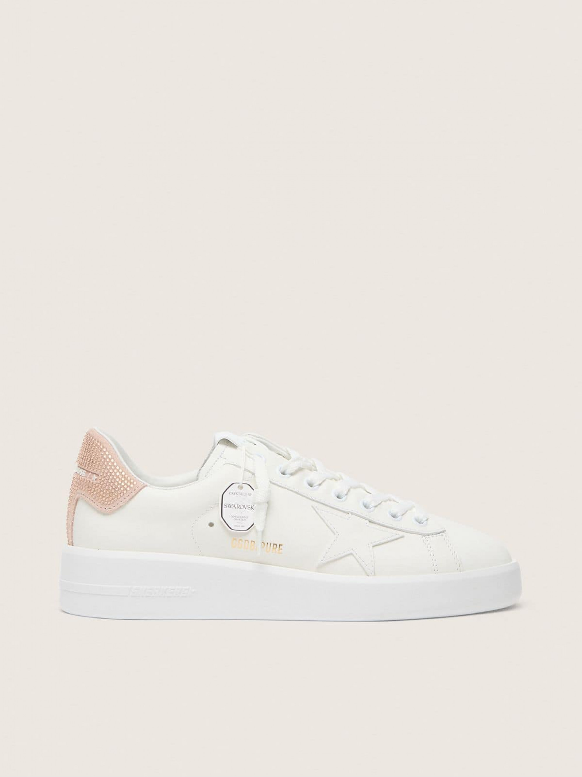 Purestar with leather star and suede heel tab with Swarovski crystals