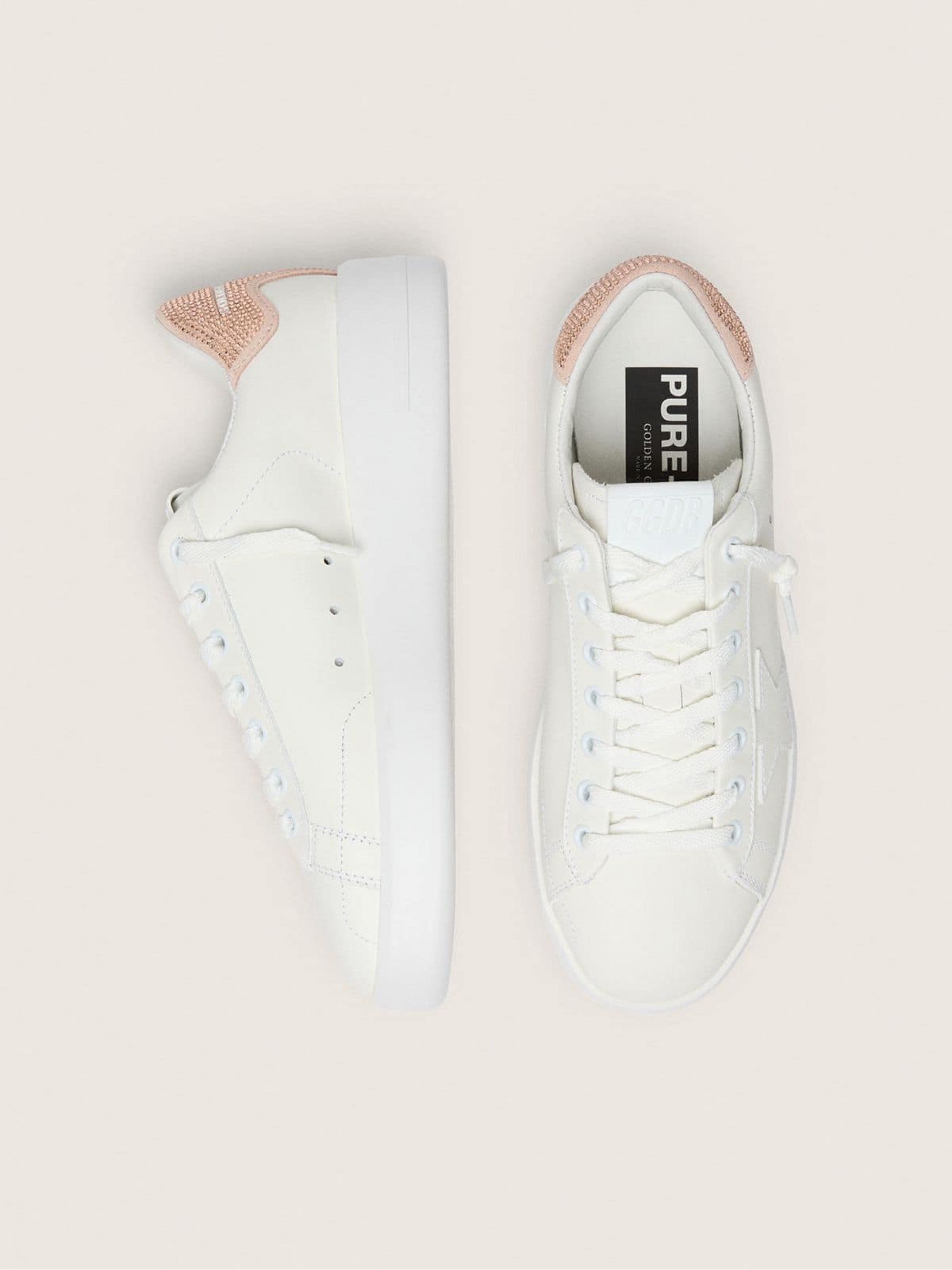 Purestar with leather star and suede heel tab with Swarovski crystals