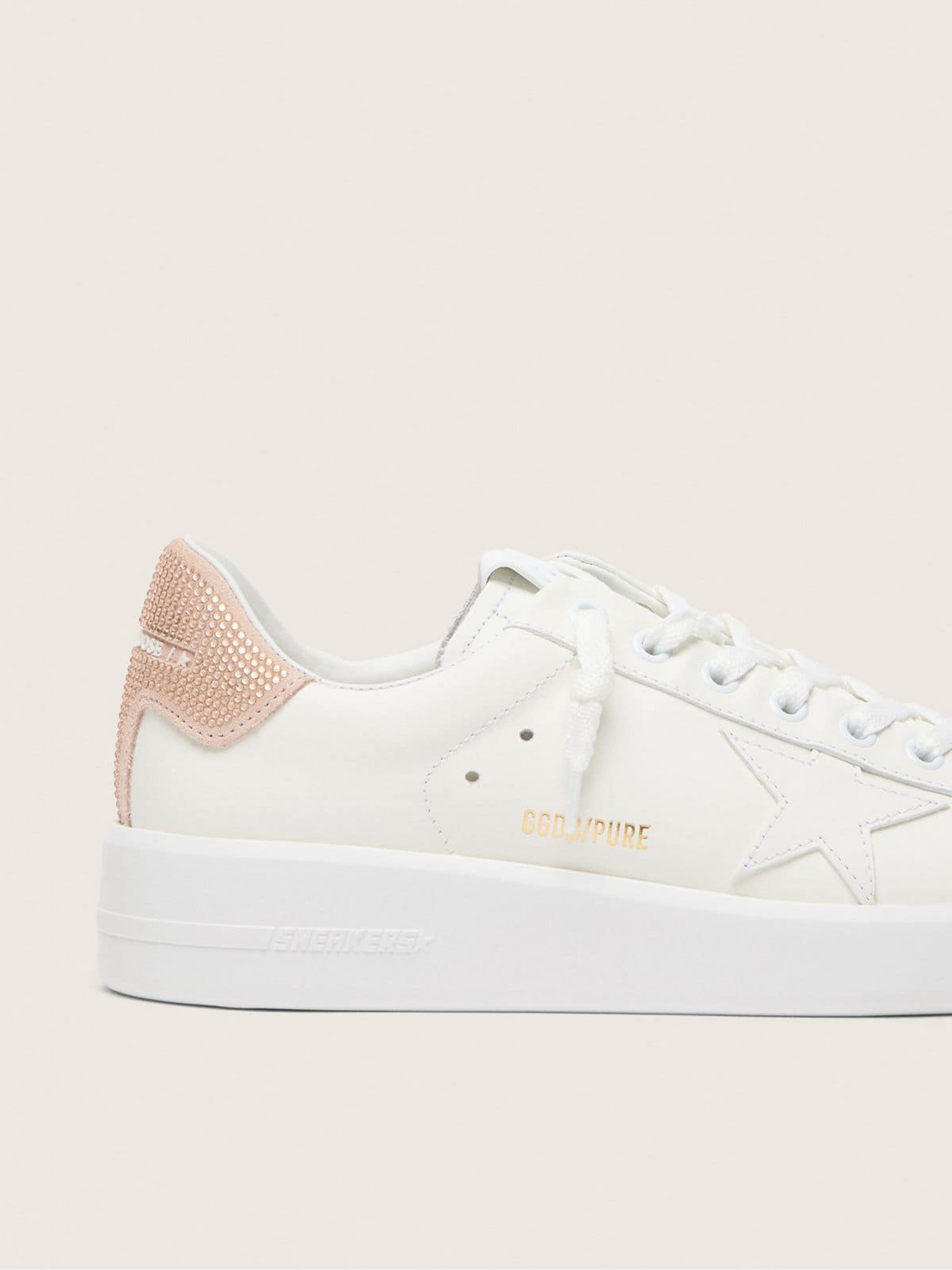 Purestar with leather star and suede heel tab with Swarovski crystals