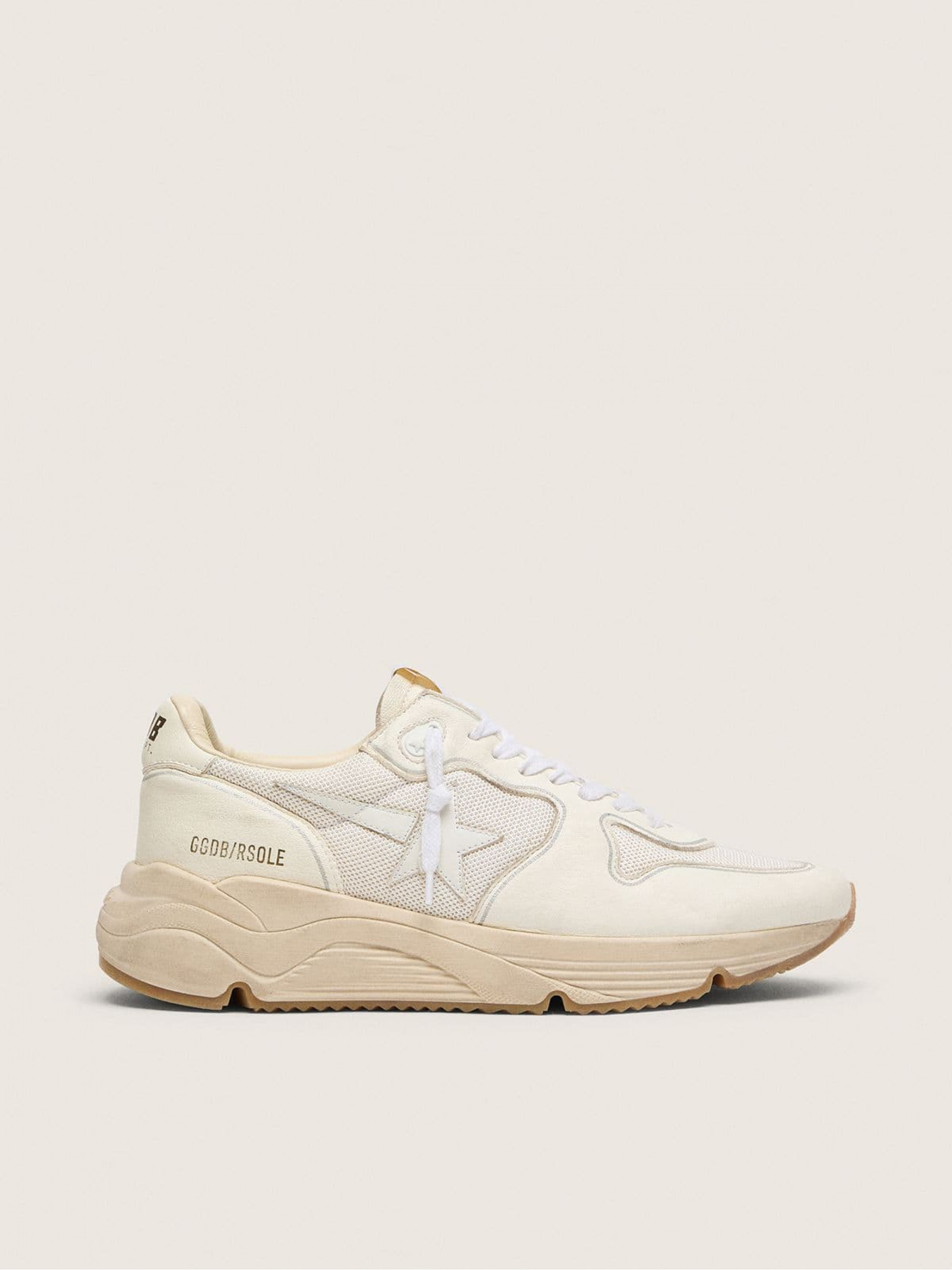 Men's Running Sole in mesh and white nappa