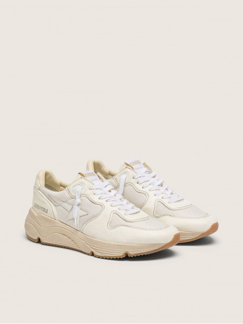 Men's Running Sole in mesh and white nappa