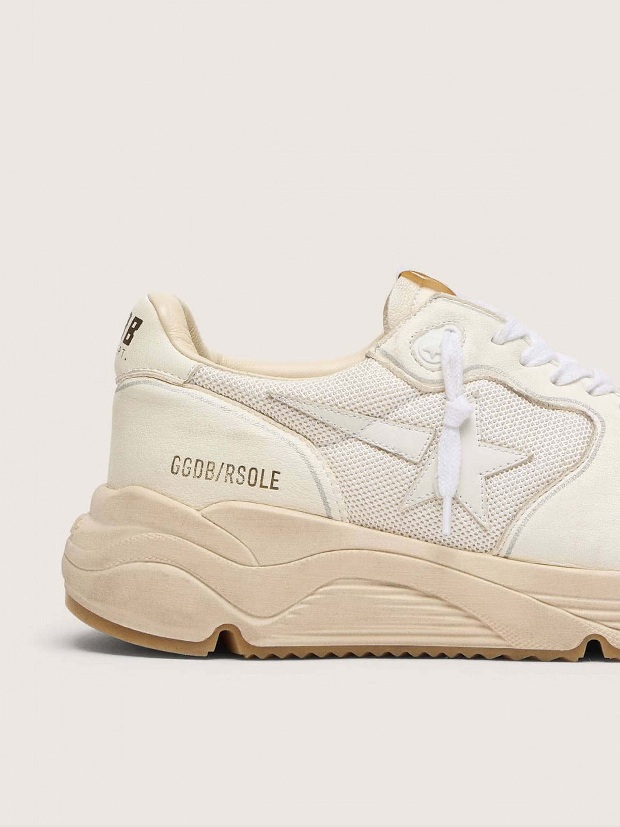Men's Running Sole in mesh and white nappa