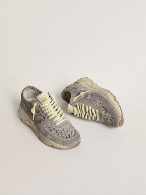 Women's Running Sole in gray suede with gray suede star and heel tab