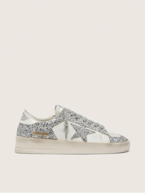 Women’s Stardan sneakers with silver glitter | Golden Goose