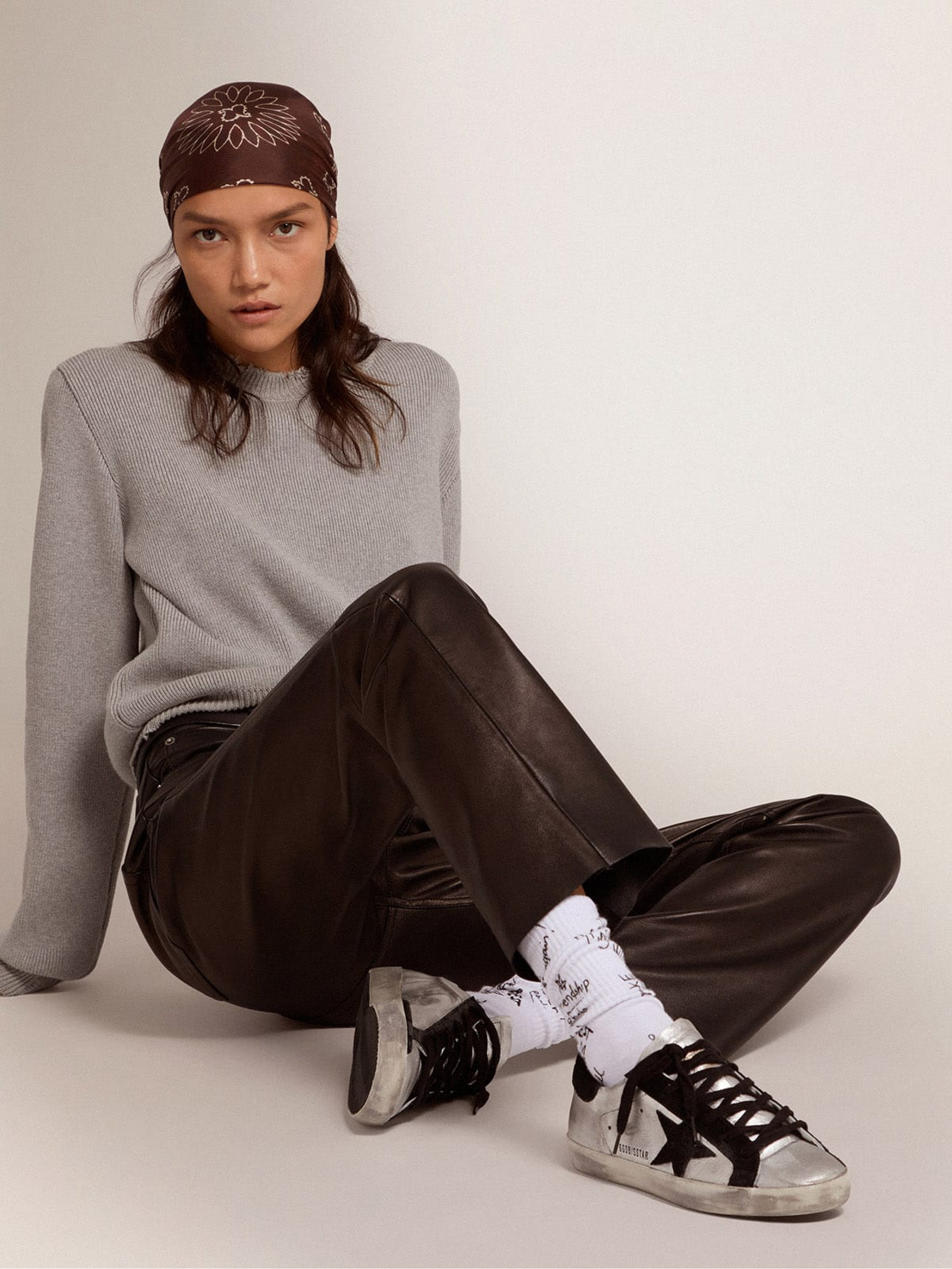 Women’s Super-Star sneakers in silver leather | Golden Goose