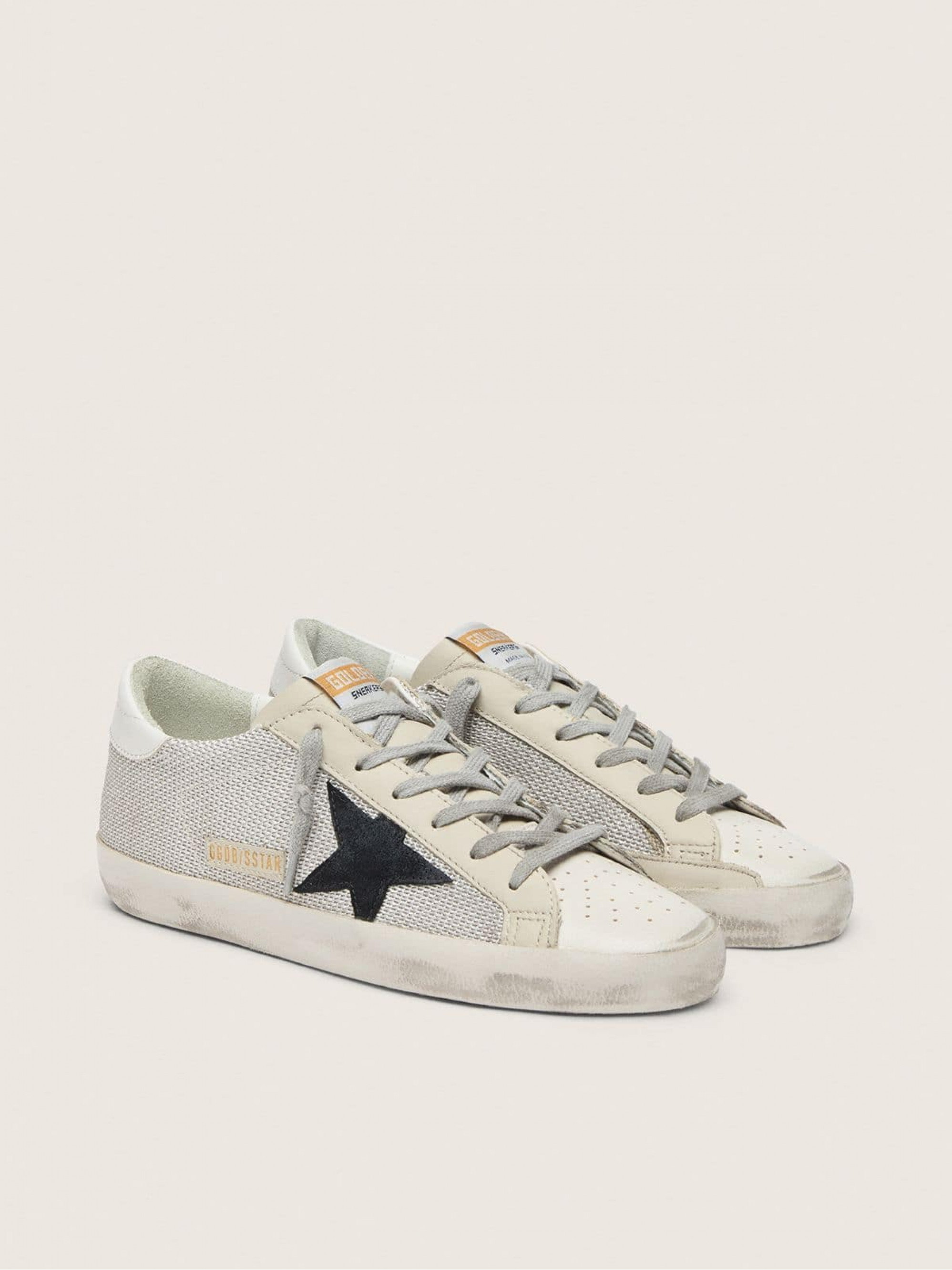 Women's Super-Star in leather with black star