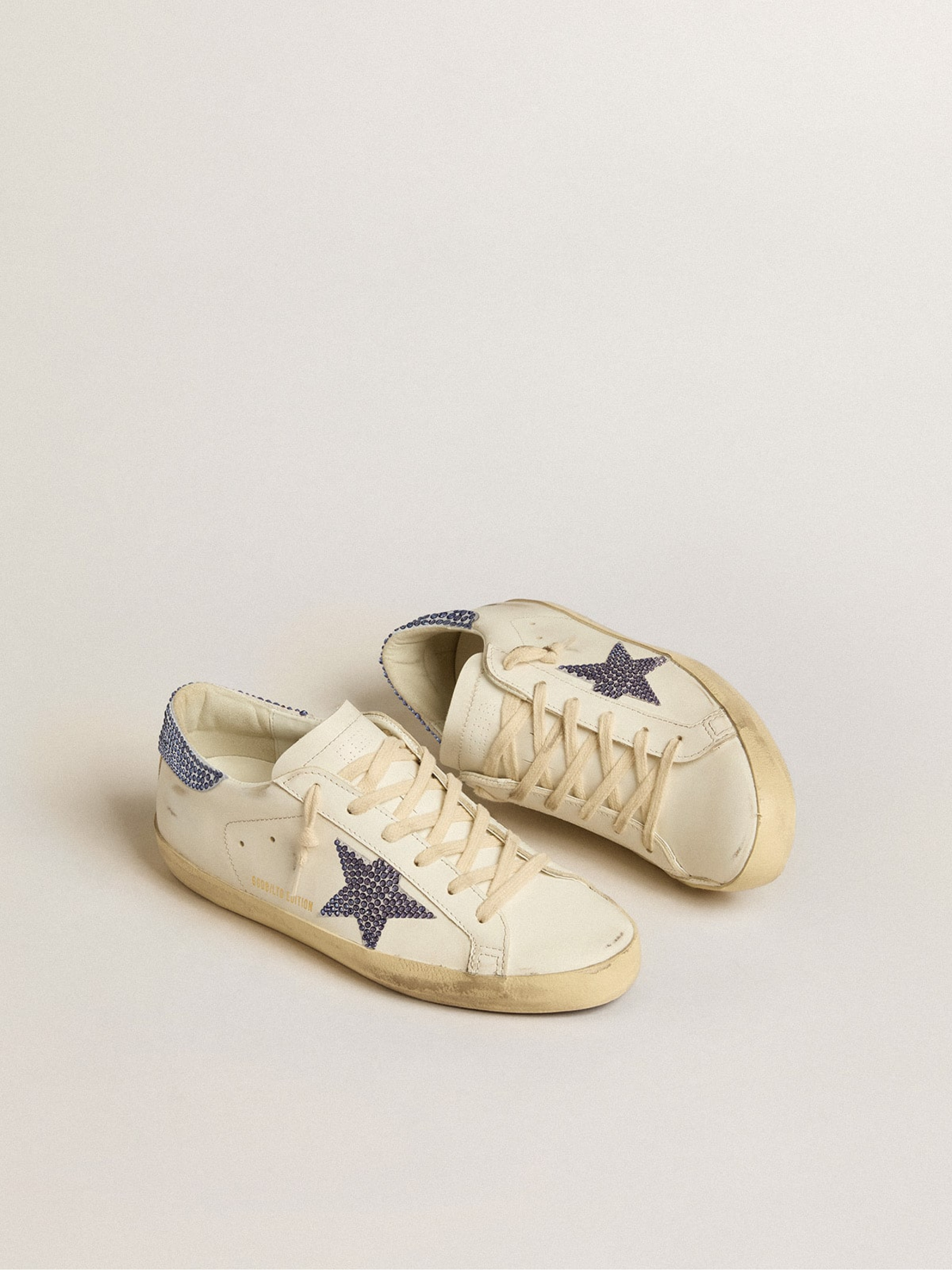 Sneaker Swarovski crystals Super-Star LTD for women | Golden Goose