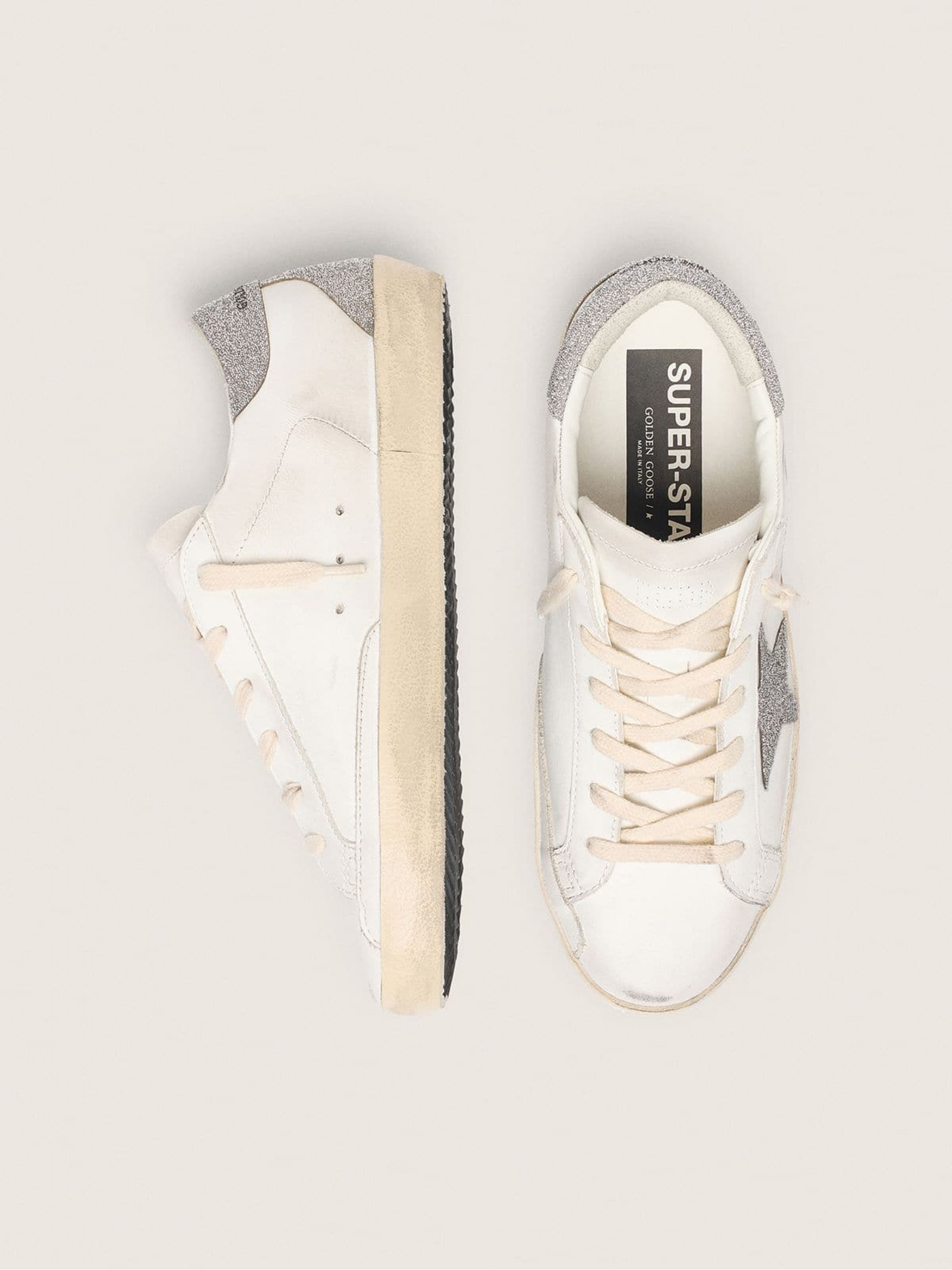 Women’s Super-Star with silver Swarovski crystal star and heel tab