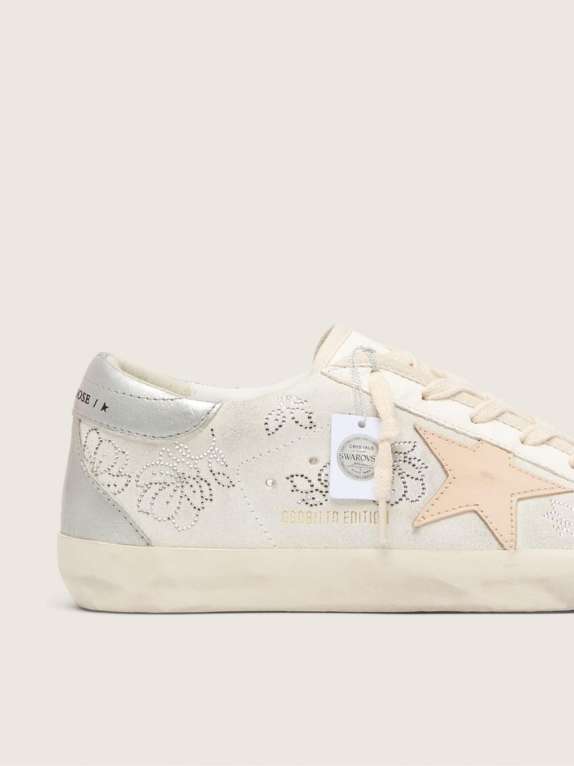 Women's Super-Star  with Swarovski crystals and smoke gray leather star