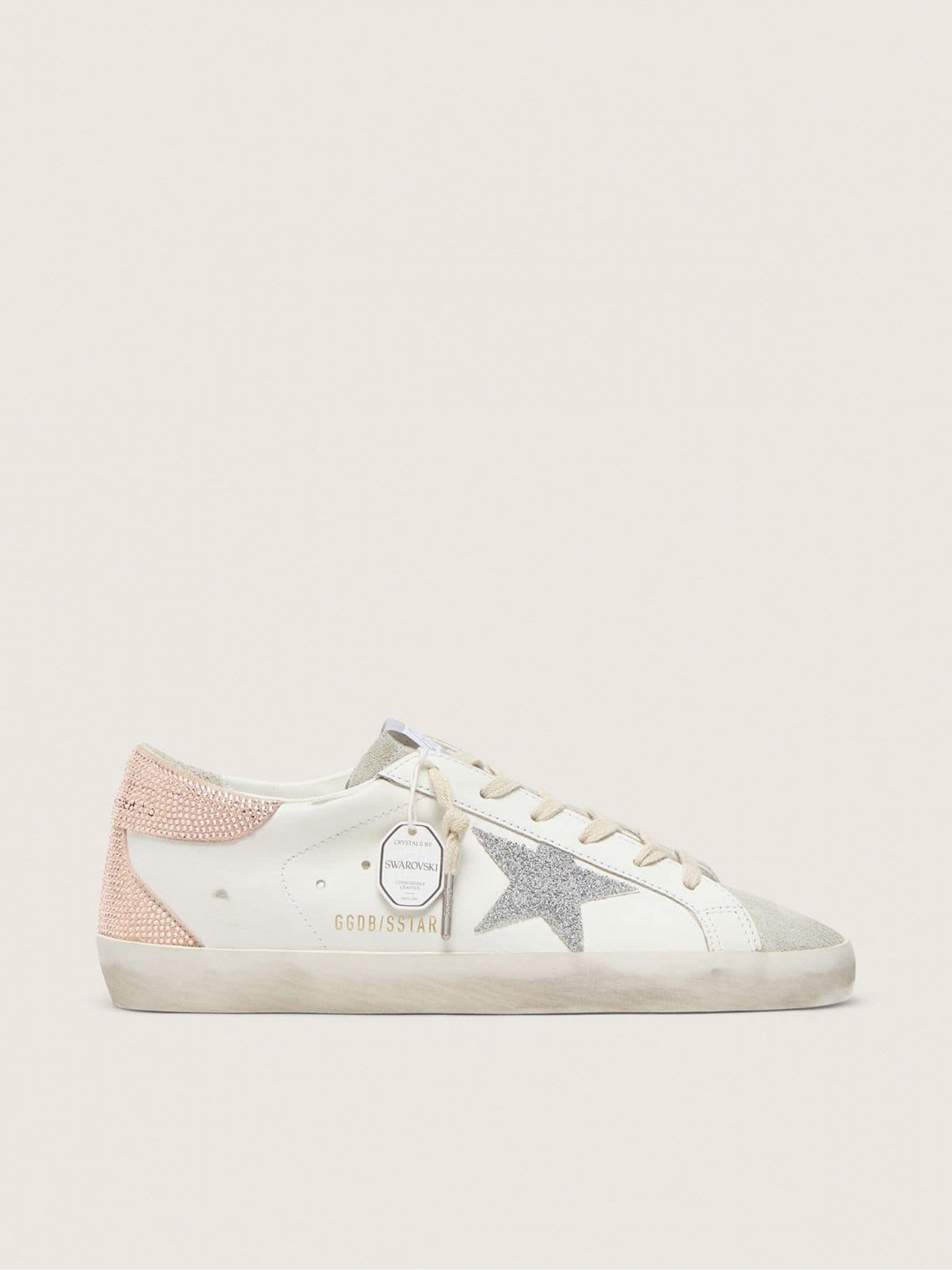 Women’s Super-Star in leather with Swarovski crystal star and heel tab