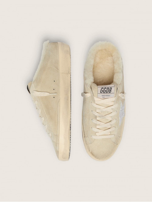 Super-Star Sabots with Swarovski crystal star and shearling lining