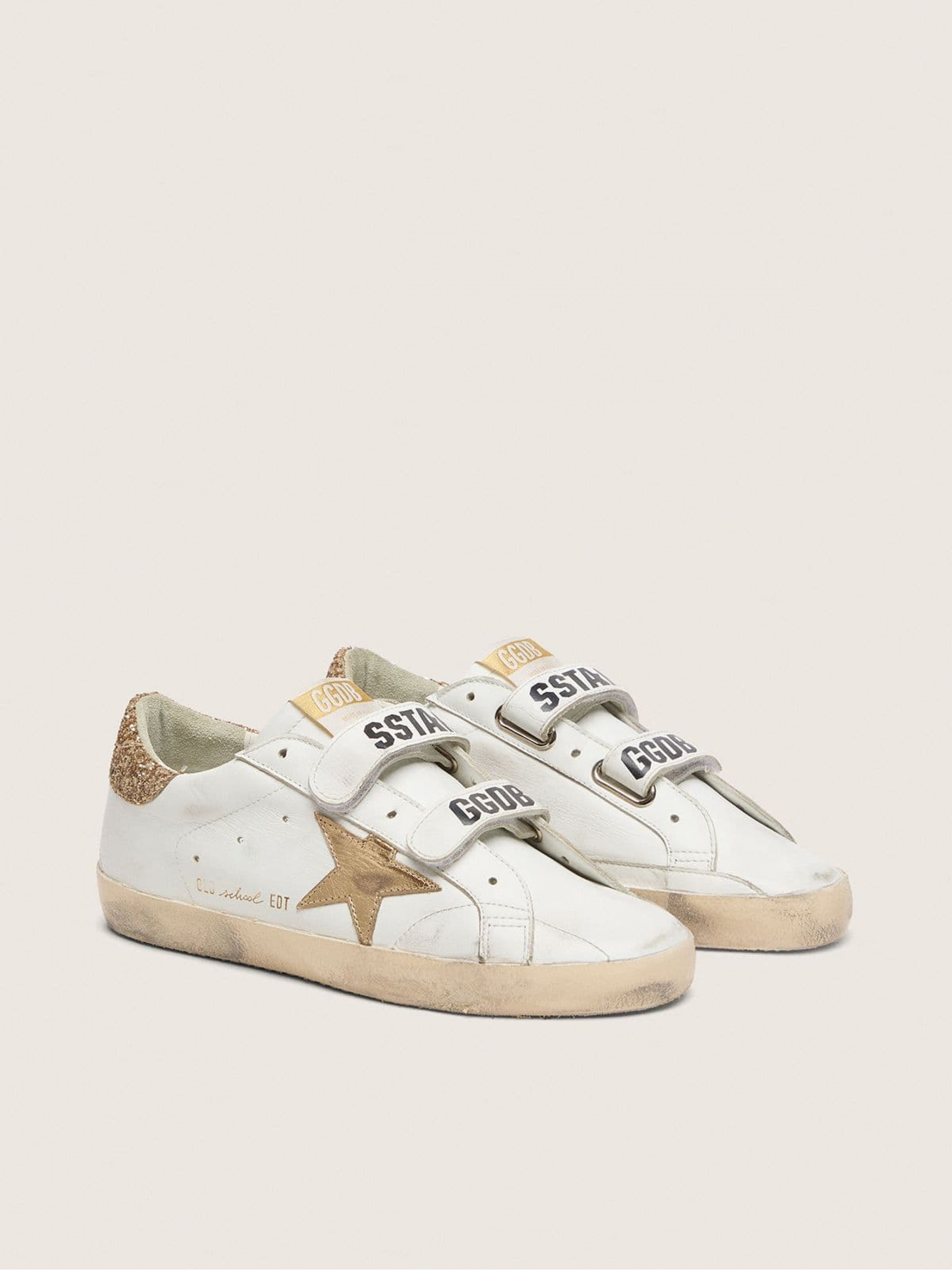 Women's Old School with gold star in laminated leather
