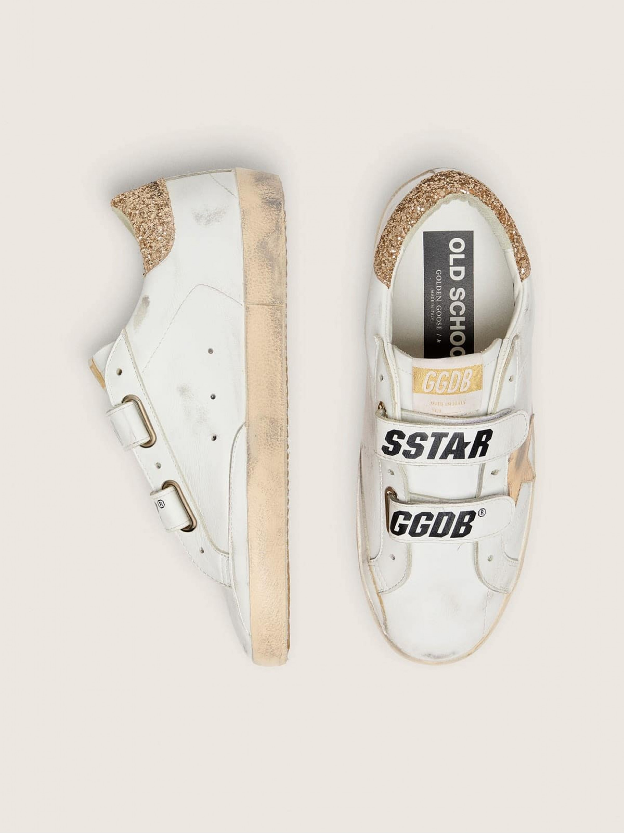 Women's Old School with gold star in laminated leather