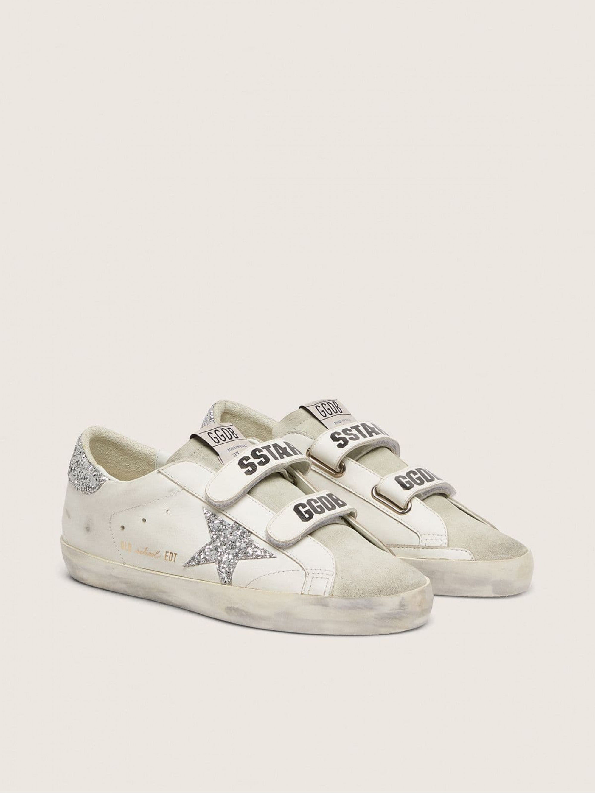Women’s Old School with silver glitter star and ice-gray suede tongue