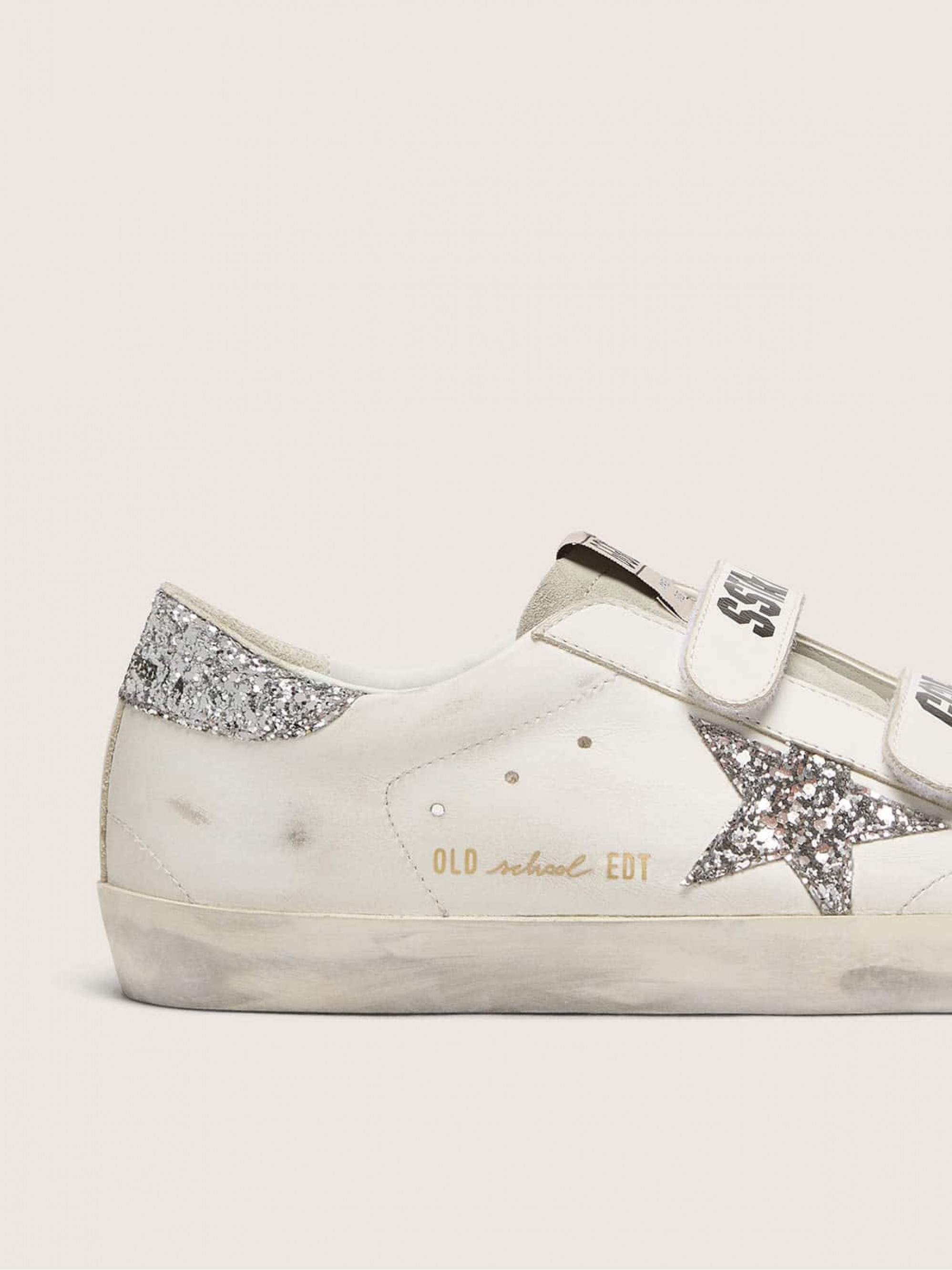 Women’s Old School with silver glitter star and ice-gray suede tongue